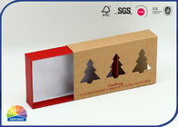 1c Print Kraft Drawer Paper Box WIth Christmas Tree Die Cut Window