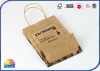 Stand Up Packaging Kraft Paper Bags Black Printing With Handles