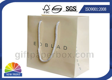 Costume Custom Paper Shopping Bags With Cotton Grosgrain Handle