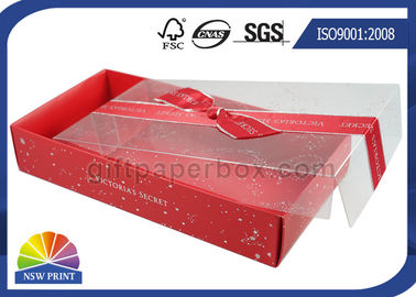 Custom Sizes Foldable Drawer Paper Box With Imprinted Ribbon Bowknot Decorated