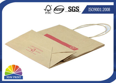 Recycled 4C Logo Printing Brown Kraft Paper Bags Shopping Bags With Paper Handle