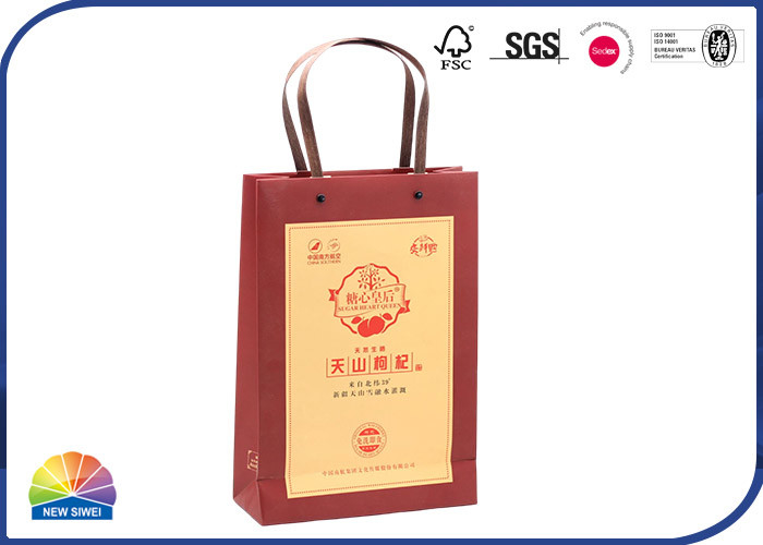 CMYK feito sob encomenda imprimiu os sacos de compras de papel com Logo Eco Friendly Recyclable Material