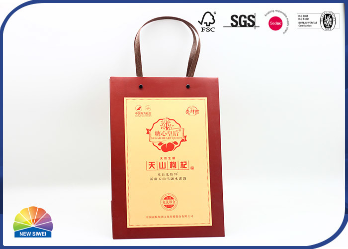 CMYK feito sob encomenda imprimiu os sacos de compras de papel com Logo Eco Friendly Recyclable Material