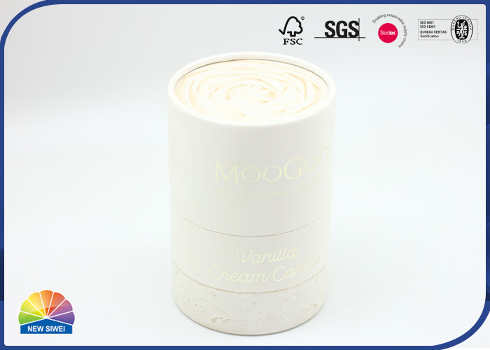 Tubo de embalagem de papel com 3 peças para estampagem de logotipo de prata quente para conjunto de maquiagem com glitter em pó