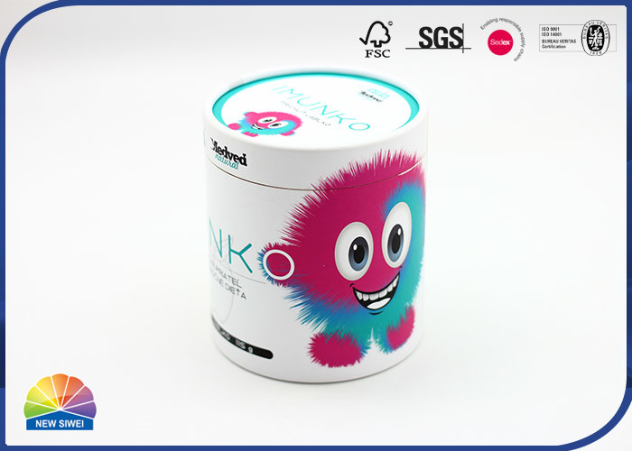 Núcleo branco personalizado tubo de empacotamento de papel de envernizamento lustroso do cartão do produto comestível