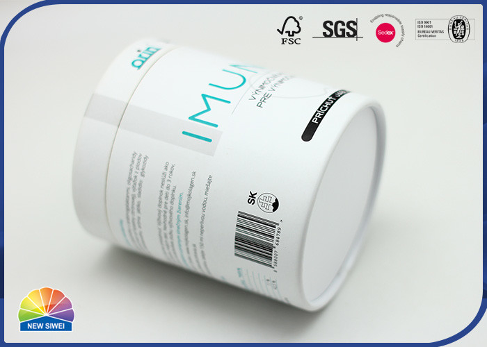 Núcleo branco personalizado tubo de empacotamento de papel de envernizamento lustroso do cartão do produto comestível