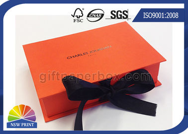 Fechamento rígido articulado forma da fita da caixa de papel da tampa do livro para o empacotamento luxuoso do presente