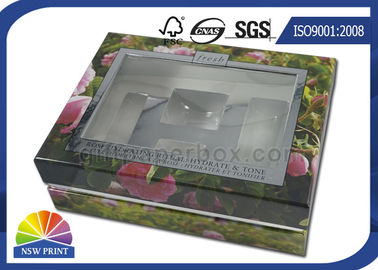 Caixa de presente de papel cosmética da caixa rígida clara do punho da janela que empacota com bandeja da bolha