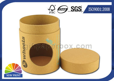 Tamanho personalizado tubo de empacotamento do papel de embalagem de Brown Do tampão liso com janela cortada
