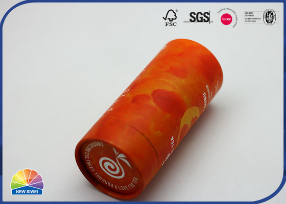 Tubo de empacotamento de papel especial alaranjado com impressão de carimbo quente de gravação do deus