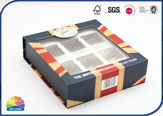 Pacote visível de Flip Lid Paper Printed Box do filme plástico com inserção