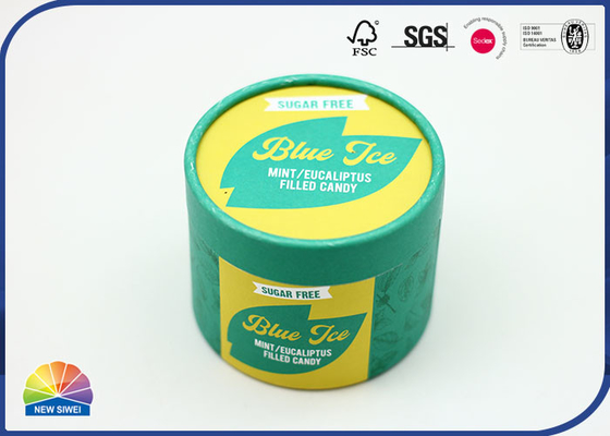 Tubo de empacotamento de papel redondo verde Matte Lamination Candy Tube
