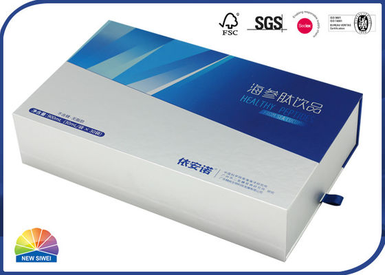 Caixa de papel rígida de revestimento uv reversa da gaveta com divisor de papel