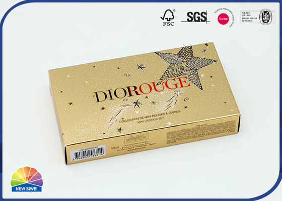 Caixa da dobradura do cartão do ouro impressa dentro de Tray For Lipstick plástico