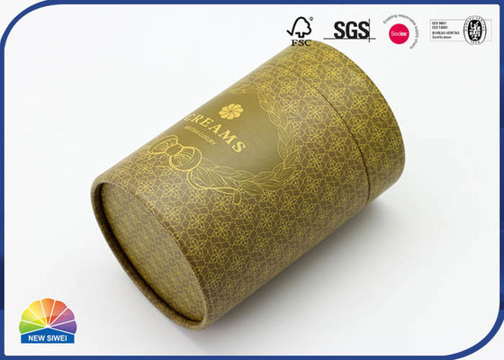 Matte Lamination Gold Kraft Cylinder que empacota para desnata