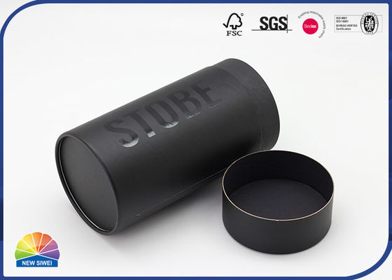 Tubo de empacotamento de papel preto UV de prata de Logo Spot para a camisa de T