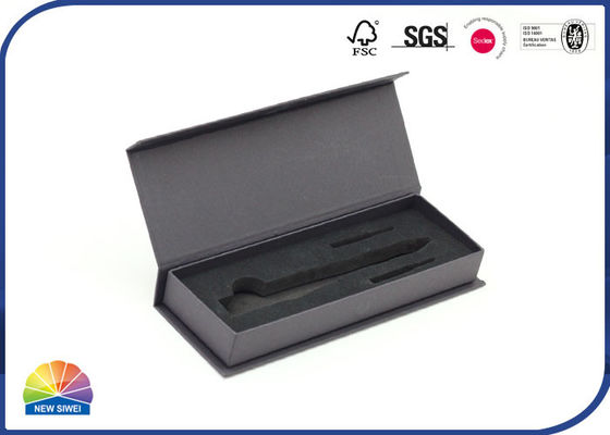 Retângulo preto magnético caixa de presente articulada da tampa para Pen Packaging