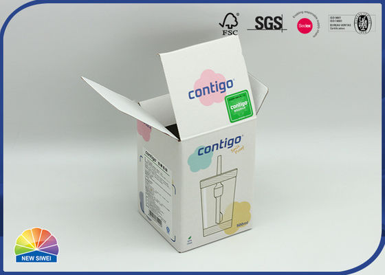 Caixas de cartão ondulado feitas sob encomenda rígidas grossas do pacote de vidro do copo