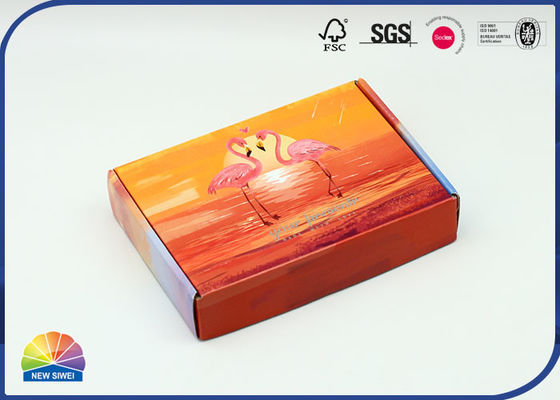 Empacotamento ondulado impresso flamingo do presente da caixa do encarregado do envio da correspondência e flauta