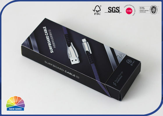 Gaveta que dobra-se deslizando o cabo de USB da caixa de papel que empacota com bandeja plástica