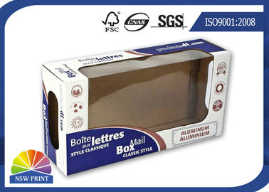 Laminação matte caixa ondulada de papel impressa do encarregado do envio da correspondência com exposição clara Windows do produto