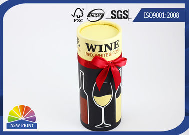 O tubo do papel de impressão/papel de empacotamento feitos sob encomenda pode para o envolvimento da garrafa de vidro do presente ou de vinho